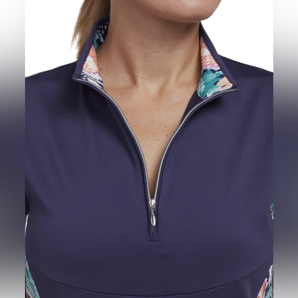 Pebble Beach Tropical Collection Pockets Short Sleeve Printed Panel Golf Dress M - Picture 4 of 16
